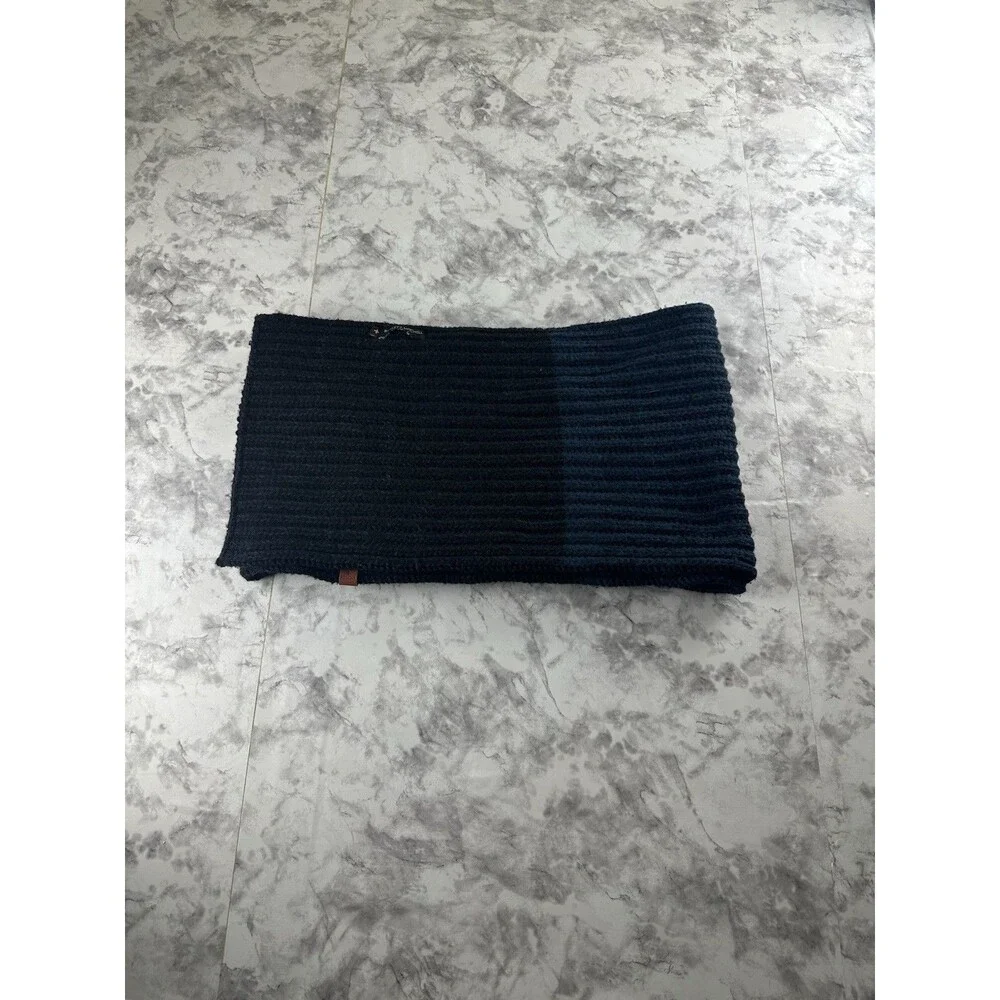 Bickley & Mitchel unisex Basic Rib Scarf, Twist, ONE Size Blue & dark blue